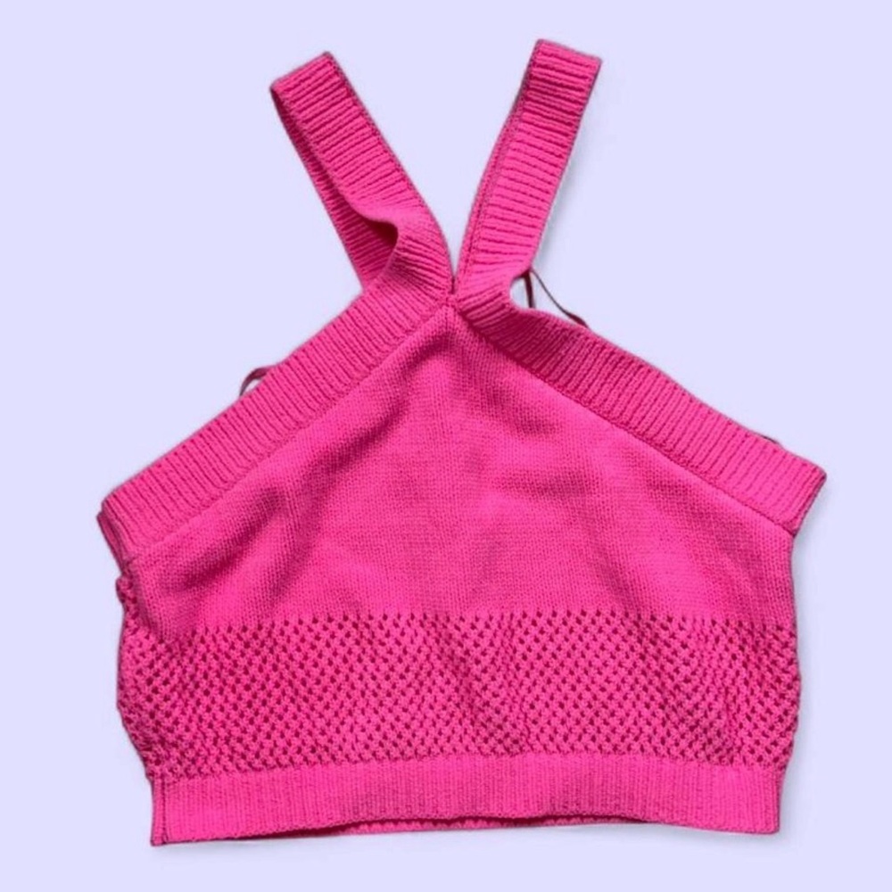 Zara Hot Pink Knit Crop Top